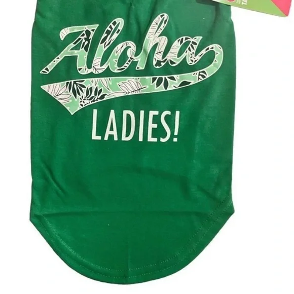 NWT Vibrant Life "Aloha Ladies" Dog Tank Top Green Floral Size Medium - Picture 2 of 9